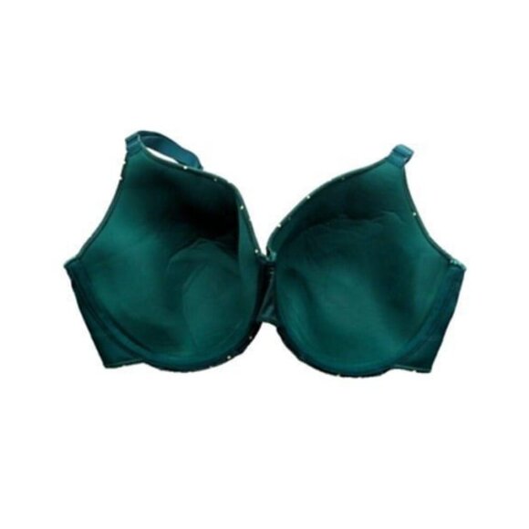 Lane Bryant Cacique Bra lightly Lined Full Cov Green Polka Dot 42DDD - Picture 7 of 9
